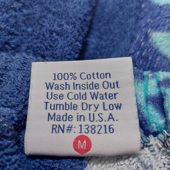 Kiki's Nation blue batik print cotton towelling beach pool pants - Picture 7 of 7